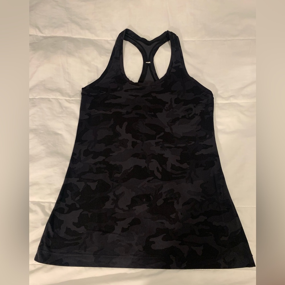 Lululemon Athletica Black Camouflage Tank Top